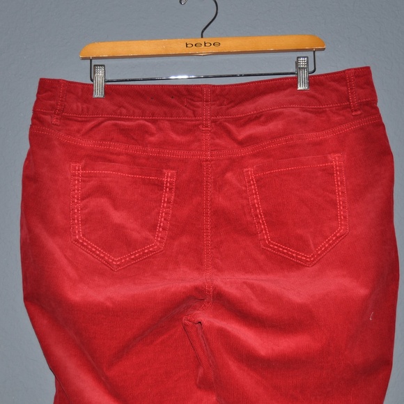 ROZ & ALI Woman Red Skinny Corduroy Pants [F5] - Picture 5 of 7